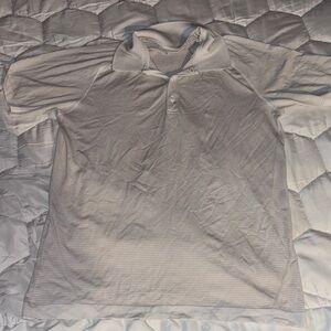 Men's white metal vent tech polo